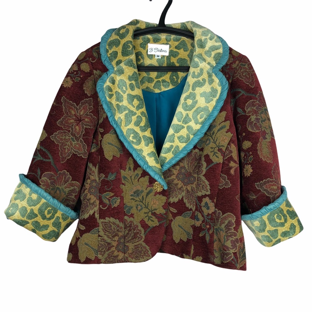 3 Sisters Tapestry Animal Print Short Jacket